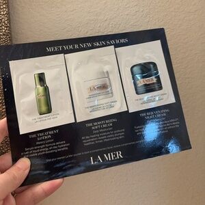 3PC La Mer The Treatment Lotion, The Moisturizing Soft Cream, Night Cream Sample